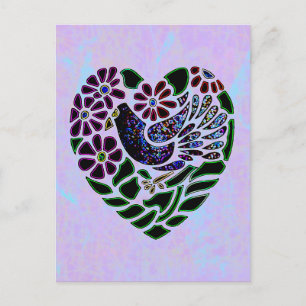 Carte Postale Oiseau gothique au coeur