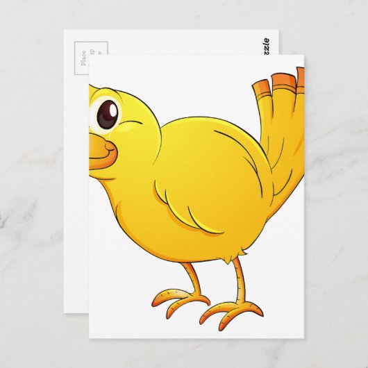 Carte Postale Oiseau jaune (Devant / Derrière)