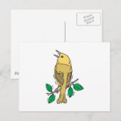 Carte Postale oiseau jaune (Devant / Derrière)