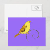 Carte Postale Oiseau jaune (Devant / Derrière)