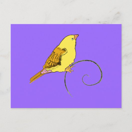 Carte Postale Oiseau jaune (Devant)
