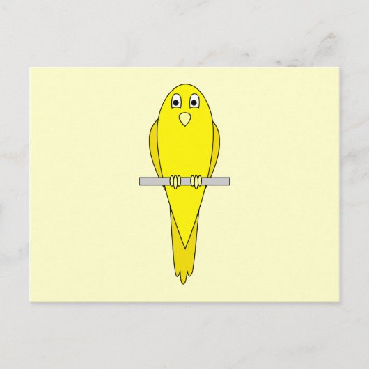 Carte Postale Oiseau Jaune. Canaire. (Devant)