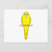Carte Postale Oiseau jaune. Canaire. En blanc. (Devant)
