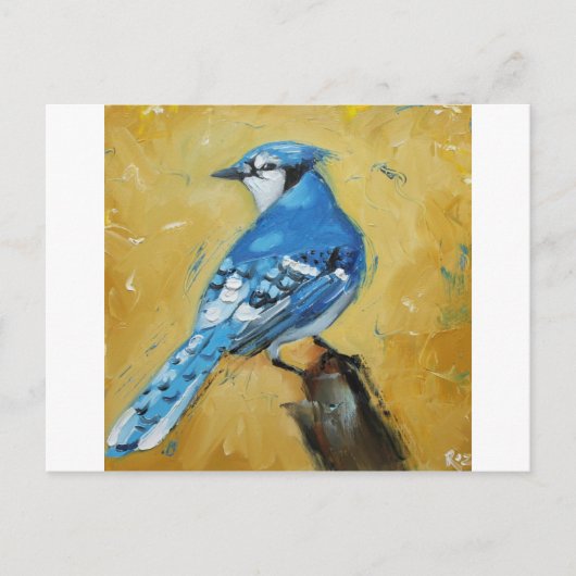 Carte Postale Oiseau n°39 bluejay (Devant)