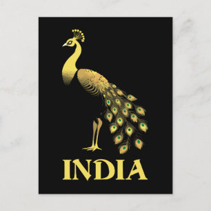 Carte Postale Oiseau national de Peacock Inde