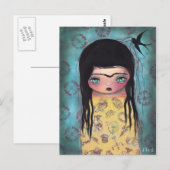 Carte Postale Oiseau noir (Devant / Derrière)