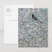 Carte Postale Oiseau noir dans l'arbre 2012 (Devant / Derrière)
