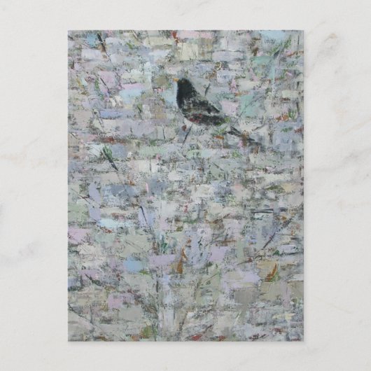 Carte Postale Oiseau noir dans l'arbre 2012 (Devant)