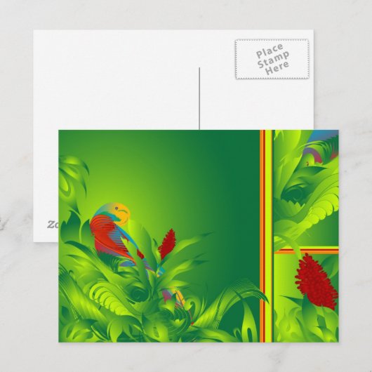 Carte postale Oiseau O'Paradise (Devant / Derrière)