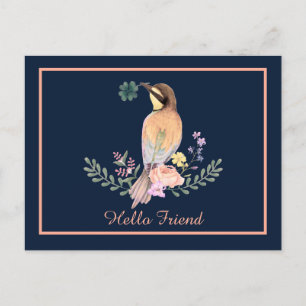 Carte Postale Oiseau pastel