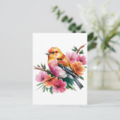Carte Postale Oiseau rose (Debout devant)