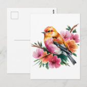 Carte Postale Oiseau rose (Devant / Derrière)