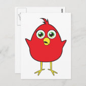 Carte Postale Oiseau rouge (Devant / Derrière)