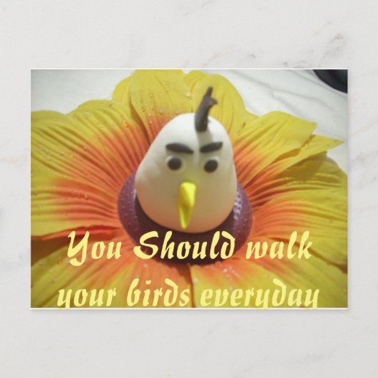 Carte Postale Oiseau sculpté en Tournesol Imprimer (Devant)