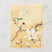 Carte Postale Oiseau sur Magnolia Tree Bois japonais Imprimer (Devant)