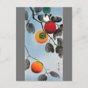 Carte Postale Oiseau sur un Persimmon Tree, Watanabe Seitei