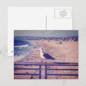 Carte Postale Oiseau Sur Un Rail (Devant / Derrière)