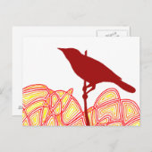 Carte Postale Oiseau sur une branche (Devant / Derrière)