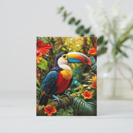 Carte Postale Oiseau Toucan coloré (Debout devant)