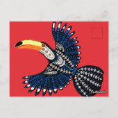 Carte Postale Oiseau toucan de la jungle tropicale aux couleurs  (Dos)