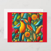 Carte Postale oiseau tropical brillant (Devant / Derrière)