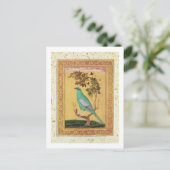 Carte Postale Oiseau vert, Mughal (gouache sur papier) (Debout devant)