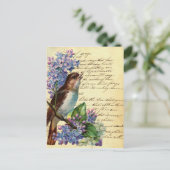 Carte Postale Oiseau victorien et typographie I (Debout devant)