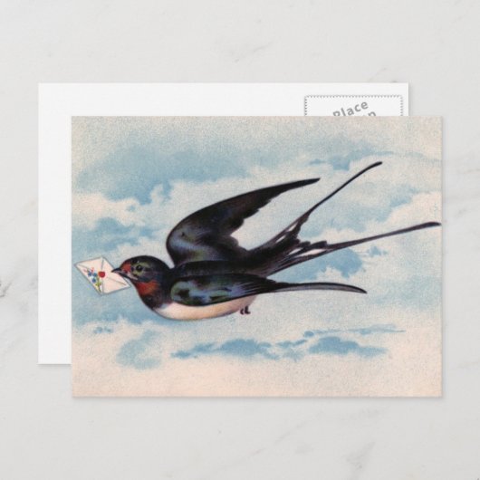 Carte postale Oiseau vintage (Devant / Derrière)