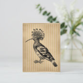 Carte Postale Oiseau vintage à houppier (Debout devant)