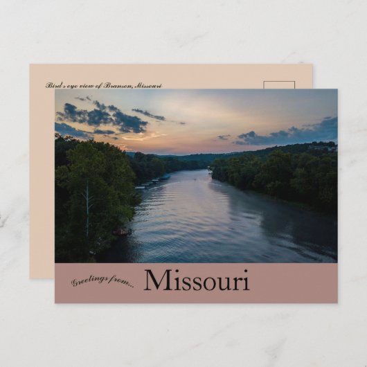 Carte Postale Oiseau vue de Branson Missouri (Devant / Derrière)