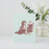 Carte Postale Oiseau Weka lisant un livre (Debout devant)