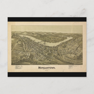 Carte Postale Oiseau's Eye View Morgantown West Virginia (1897)
