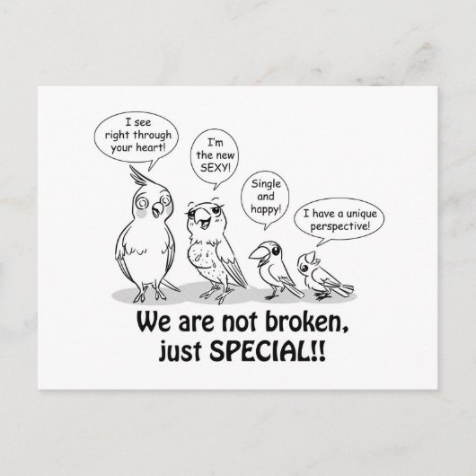 Carte Postale Oiseaux à besoins spéciaux (Devant)