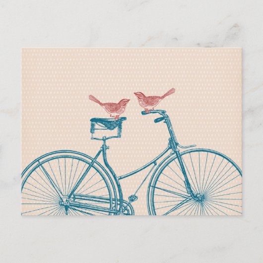 Carte Postale Oiseaux à vélo (Devant)