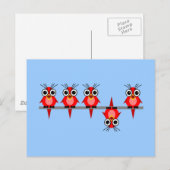 Carte Postale oiseaux amusants (Devant / Derrière)