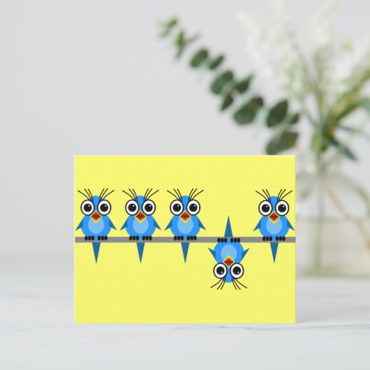 Carte Postale oiseaux amusants (Debout devant)