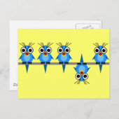 Carte Postale oiseaux amusants (Devant / Derrière)
