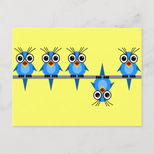 Carte Postale oiseaux amusants