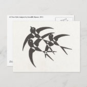 Carte postale Oiseaux Art Déco (Devant / Derrière)