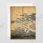 Carte Postale Oiseaux avec des fleurs d'automne et d'hiver (Devant / Derrière)