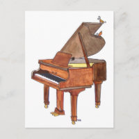 Oiseaux chanteurs sur l'aquarelle Grand Piano