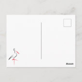 Carte Postale Oiseaux cigogne asiatique nature sakura décor orie (Dos)