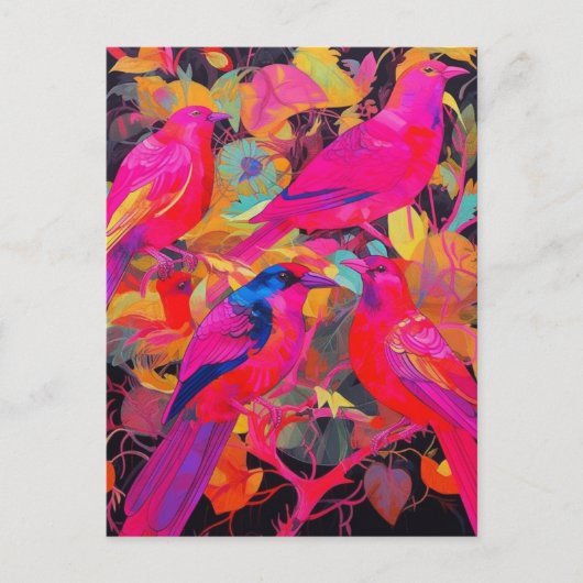 Carte Postale Oiseaux colorés (Devant)