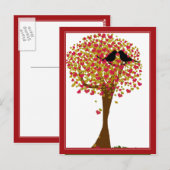 Carte Postale Oiseaux d'amour d'automne (Devant / Derrière)