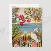 Carte Postale Oiseaux dans le jardin (Devant / Derrière)