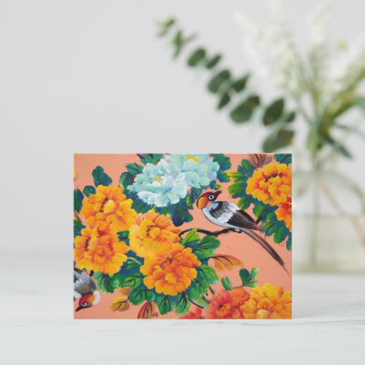 Carte Postale Oiseaux d'aquarelle vintages (Debout devant)