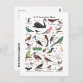 Carte Postale Oiseaux d'Australie (Devant / Derrière)