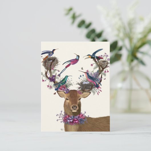 Carte Postale Oiseaux de cerfs, nids d'oiseaux tropicaux (Debout devant)