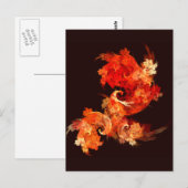 Carte Postale Oiseaux de feu dansants Art Moderne Fractal Abstra (Devant / Derrière)