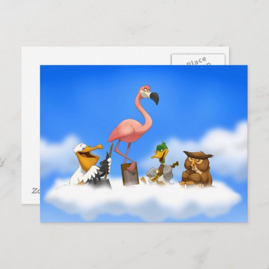 Carte postale Oiseaux de la bande de Jug (Devant / Derrière)